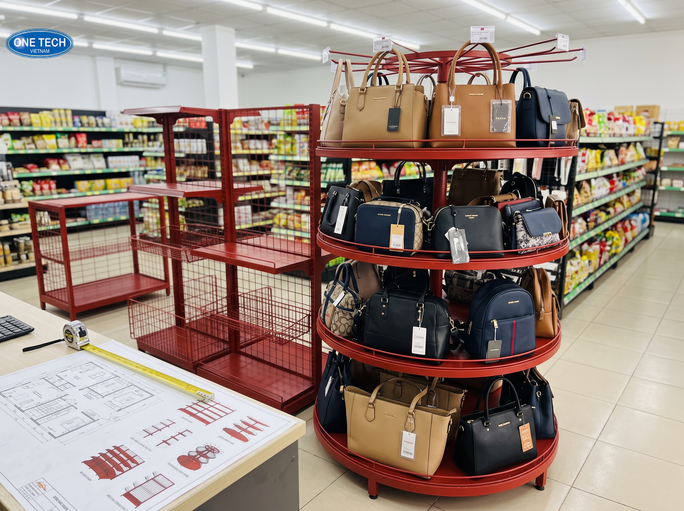 Kinh nghiệm chọn kệ trưng bày túi xách Ninh Bình phù hợp