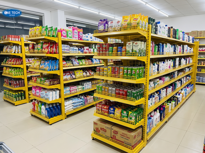 Các loại kệ siêu thị màu vàng phổ biến tại Ninh Bình