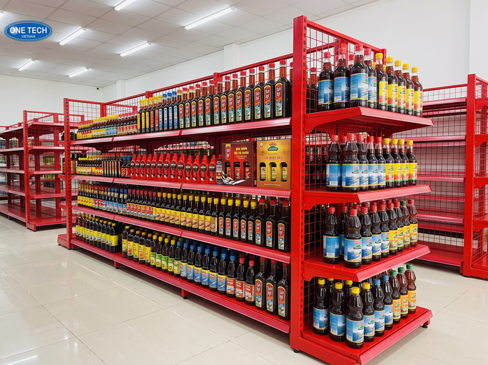 Các loại kệ trưng bày nước mắm Ninh Bình phổ biến